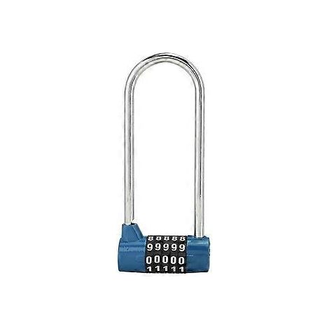 Cadenas à combinaison 5 chiffres en alliage, cadenas de sécurité en forme de U, cadenas extra long pour porte de placard ou casier, cadenas à combinaison réinitialisable, idéal pour les casiers de sal (1/5)