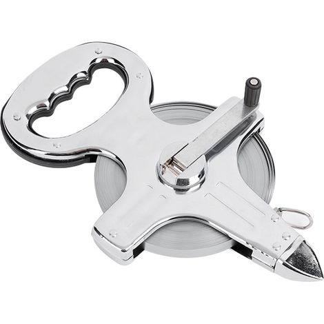 Mètre ruban en acier inoxydable, bobine de 100 m (328 pi), mesure précise à 360°, manivelle, étanche, outil d'arpentage portable pour chantiers de construction, portée de 100 m (100 m). (1/5)