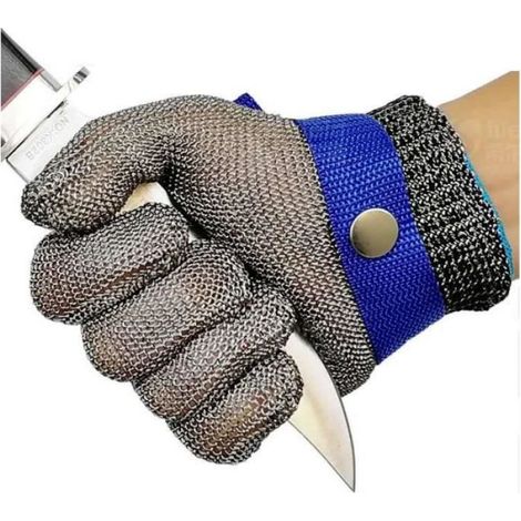 Gants de réparation anti-coupure pour boucher - En inox - Taille L - Gris (1/4)