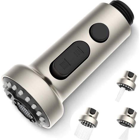 1 Tête Robinet Acier Inoxydable, 3 Modes, Filetage Mâle G1/2, Pivotant 360°, Pour Cuisine (1/5)
