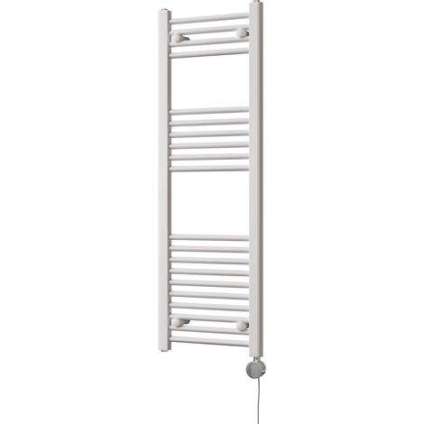 Zennor - White Electric Towel Rail H1200mm x W400mm Straight 400w Thermostatic (1/3)