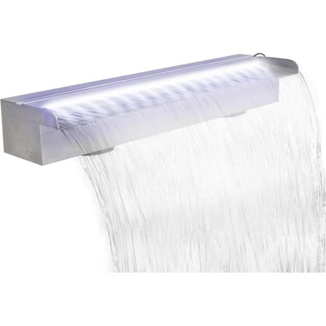 Lame d'eau rectangulaire à LED 60cm en acier inoxydable pour piscine (1/5)