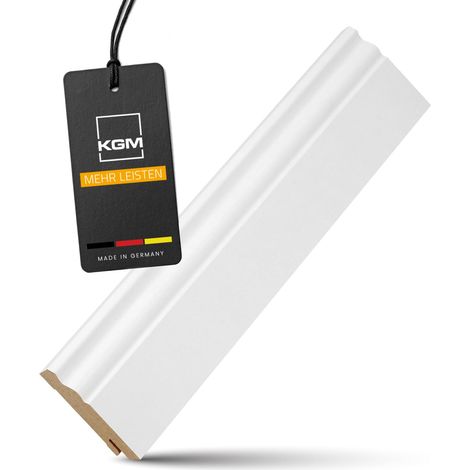 KGM Hamburger Sockelleiste ECO Altberliner Profil weiß MDF 80mm