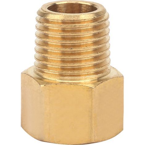 Messing-Anschlussadapter für Manometer, 1/4" BSPT-Außengewinde auf 1/4" NPT-Innengewinde (1/5)