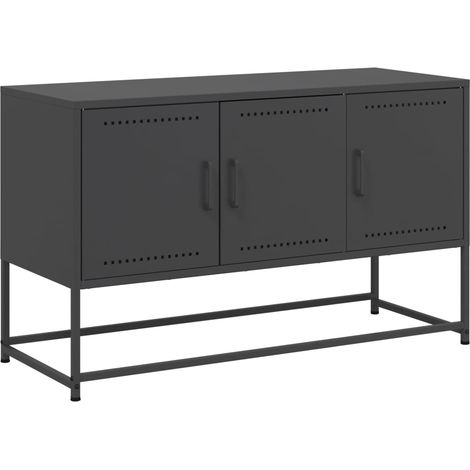 vidaXL TV-Regal schwarz 100,5x39x60,5 cm Stahl