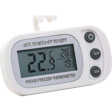 Digitales LCD-Thermometer, geeignet für Gefriertemperaturen von -20 bis 50 Grad und Kühlschranktemperaturen (weiß). (1/5)