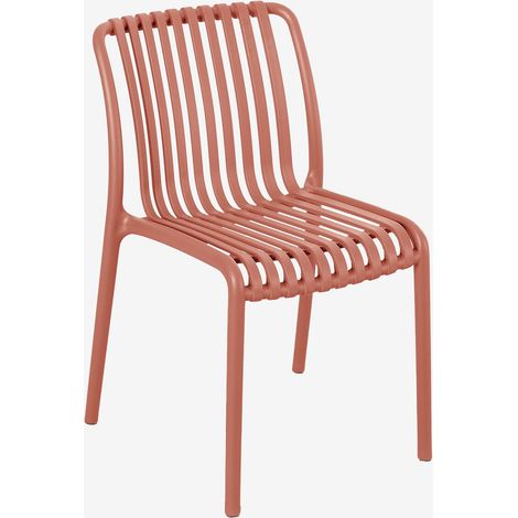 Chaise de salle à manger empilable en polypropylène Wendell SKLUM Rouge Tuile