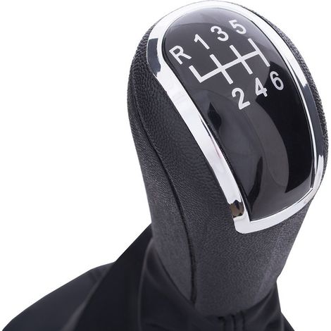 Pomello del cambio nero + cuffia per cambio a 6 marce per Skoda Fabia I 99-08. (1/5)