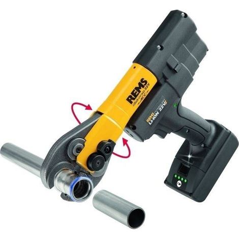 Rems – Mini-presse hydraulique 22V – Force de pression 32 tonnes – Sertissage rapide en 4s – Pour tubes ø 10-40mm – Coffret métallique inclus