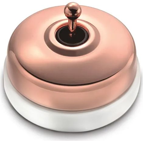FONTINI Va et Vient Porcelaine blanche Carcasse+manette cuivre brillant DIMBLER