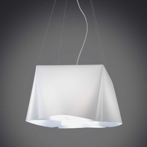 Lámpara colgante WANDA de cinco luces en Polilux Blanco diámetro 59x h31 cm