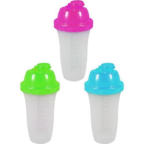 Shaker per caffè freddo granita bottiglia 500 ml porta bevanda vegetali da casa camper viaggio in plastica set da 3 (1/5)