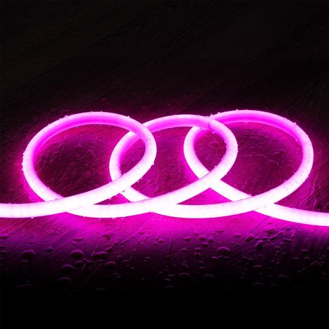 Tira LED Neón Regulable 220V Circular SFLEX17 8W/m Corte 100cm IP65 a Medida Rosa 1 m