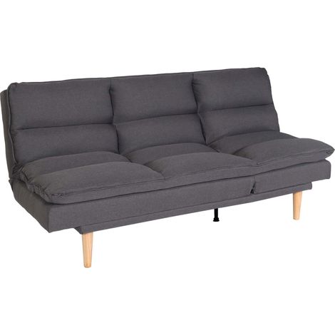 [NEUWERTIG] Schlafsofa HHG-368, Gästebett Schlafcouch Couch Sofa, Schlaffunktion Liegefläche 180x110cm Stoff/Textil dunkelgrau