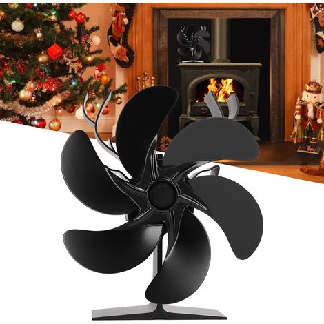 Ventilateur de radiateur thermodynamique à 6 pales et moteur unique en métal, ventilateur de cheminée, ventilateur de poêle à bois, ventilateur de style Noël (1/5)
