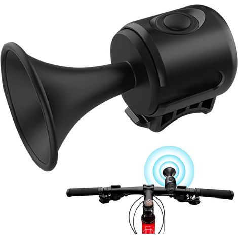 120 DB Klaxon Trotinette Electrique, Super Vélo Sonnette Électrique, IPX4 Sonnette Velo, Klaxon Vélo Puissante pour Guidon de 15-30 mm pour vélo, VTT, Montagne, 5 Modes de Cloche (1/5)
