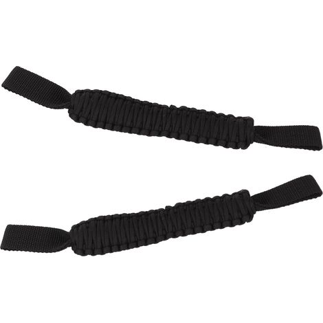 Poignées de maintien pour appui-tête et arceau de sécurité de 29,6 cm, antidérapantes, en paracorde, universelles pour voiture, SUV, quad, SSV, camping-car, noir (1/5)