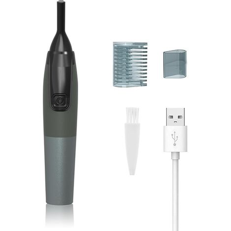 Tondeuse électrique multifonctionnelle noire - Épilation indolore des sourcils, du nez, du maillot et du corps - Pour femmes et hommes (1/5)