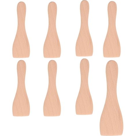 Ersatzteil - Lot de 8 pelles en bois pour Poêlon, spatules raclette - - TEFAL, MOULINEX (1/2)