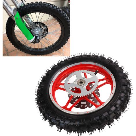 Hinterrad für 2,5-10 Mini-Offroad-Fahrzeuge mit Scheibe, Lager und Kettenrad (Lieferung ohne Luft) (Lieferung in Luftpolsterfolie) (Übergewicht) (1/5)