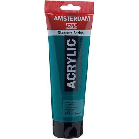 Peinture Acrylique en tube - Vert phtalo - 675 - Amsterdam - 250ml (1/2)