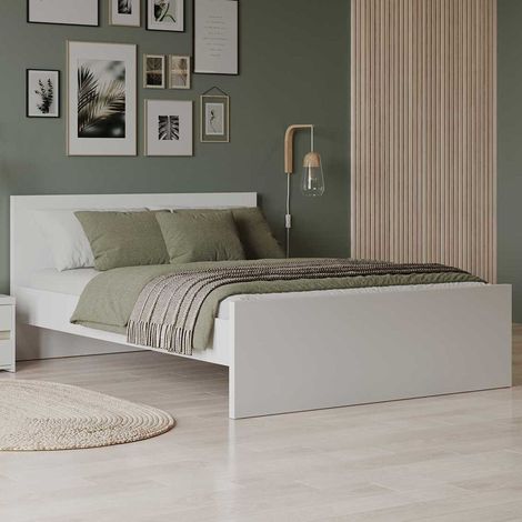 Lit double Clyde - 160x200cm - blanc (1/5)