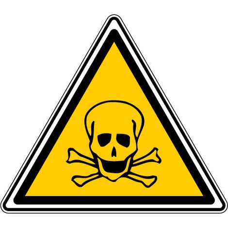 Panneau danger de mort - Adhésif - 250x250 mm - Conforme à la norme ISO 7010