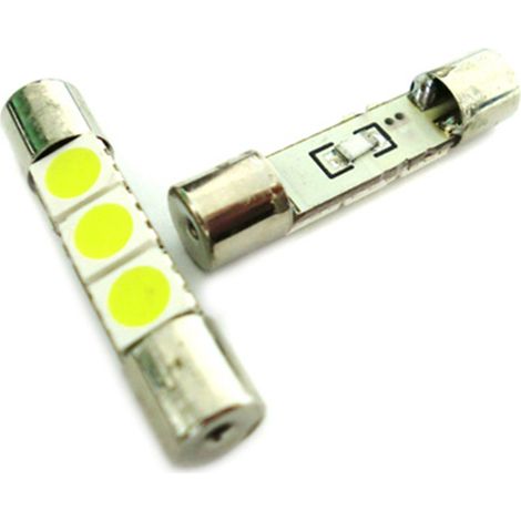 Lampadina Led Micro Siluro 12V T11 28mm 3 Smd 5050 Bianco Per Luci Di Cortesia Nel Parasole (1/3)