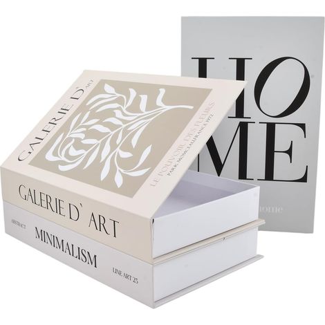 3 Pièces Faux Livre Decoration, Livre Decoration Magnétique avec Fonction de Rangement, Serre-Livres Empilables, Livres Déco pour la Bureau, Salon, Tables Basses et Étagères (1/5)