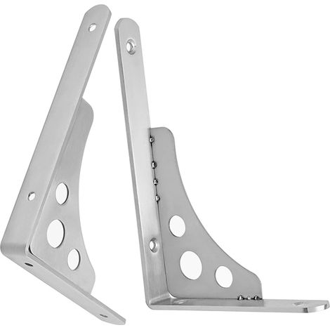 Wall Mount Shelf Bracket 2 PCS Heavy Duty 90 Degree Stainless Steel Right Angle Liner Support Floating Shelves Triangle Bracket Setdition with Screws, Silver (1/5)