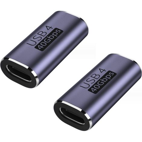 USB C Coupler 40Gbps,USB C Femelle à Femelle supporte 8k@60HZ et 100W de Charge Rapide,Adaptateur USB C Femelle vers Femelle Compatible avec Thunderbolt 3/4,USB Type C Interface Devices (1/4)