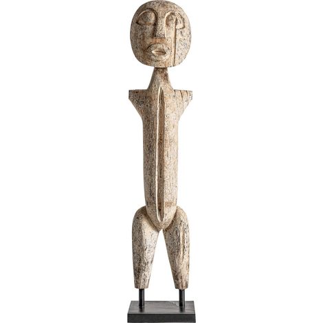 Sculpture ethnique Barak en bois exotique - Beige sable élégant et naturel (1/2)