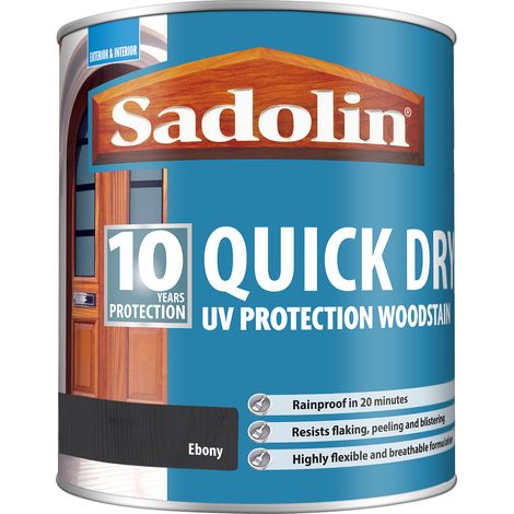 Sadolin Quick Dry UV Protection Woodstain - Ebony - 1L