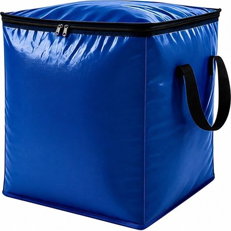 Grand sac de rangement pour couette en coton, tissé en PE, sac de déménagement pliable et portable, 110 L, jaune citron et noir 140 L (1 paquet) (1/5)