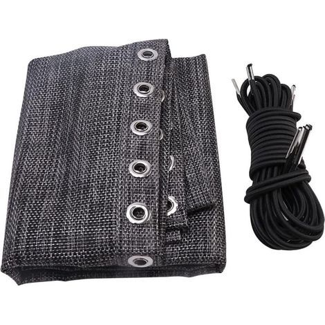 Tissu de remplacement de chaise, tissu de chaise longue anti-gravité (noir et gris) avec corde, accessoires de chaise, chaise longue de patio élastique élastique (1/4)
