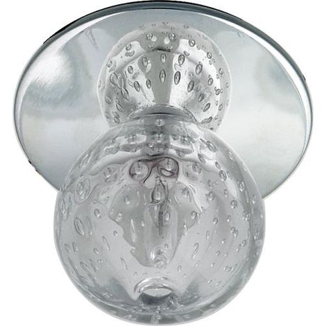 Spot encastré rond chrome cristal bulles G4 20W 12V