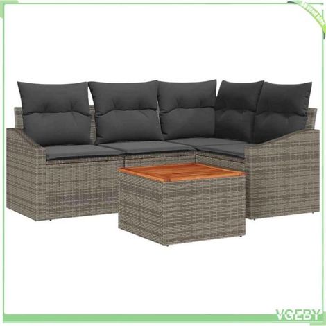 Ensemble canapé de jardin - FAFEICY - 3356494 - Gris - Polyrotin PE - Rangement waterproof (1/5)