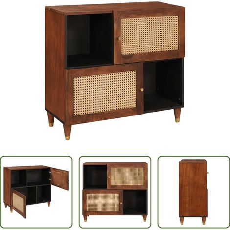 vidaXL Sideboard Mango - Sideboard Braun 80 x 33,5 x 75 cm Massivholz Mango (1/5)