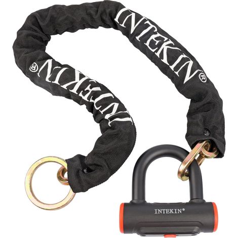 Antivol de chaîne de vélo en acier trempé de 8 mm de long - 96 cm de long - Chaîne antivol de moto/vélo avec cadenas à étrier, antivol blindé pour vélo électrique, moto (1/5)
