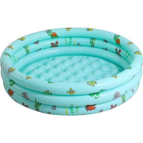 Piscine gonflable à 3 anneaux, pataugeoire gonflable ronde, baignoire gonflable, piscine pour enfants pour une utilisation intérieure et extérieure, 100 cm x 40 cm (1/5)