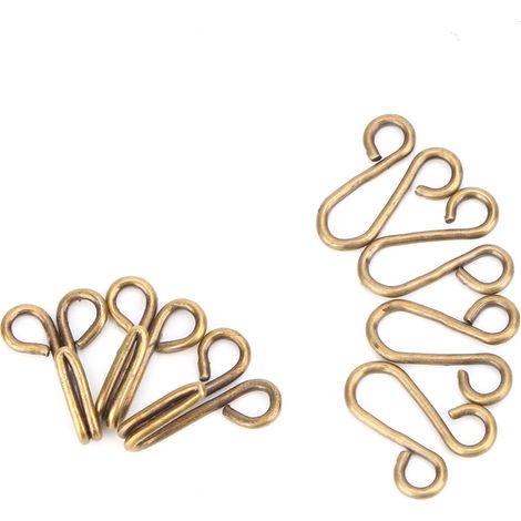 Crochets de manteau en alliage bronze, lot de 10, fixation à coudre pour vestes, manteaux et sous-vêtements, finition métallique robuste (1/5)