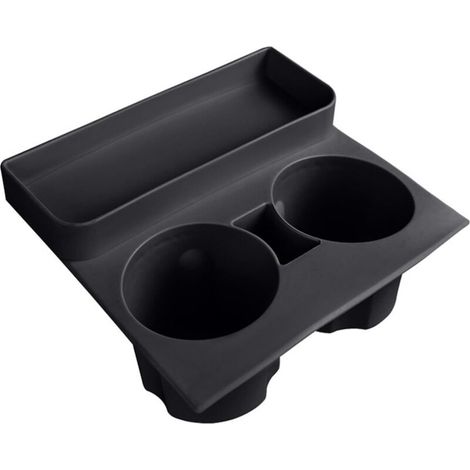 Portabicchieri per Tesla Model 3/Y – clip per bicchieri, vano portaoggetti per occhiali da sole, carte e chiavi, versione nera migliorata