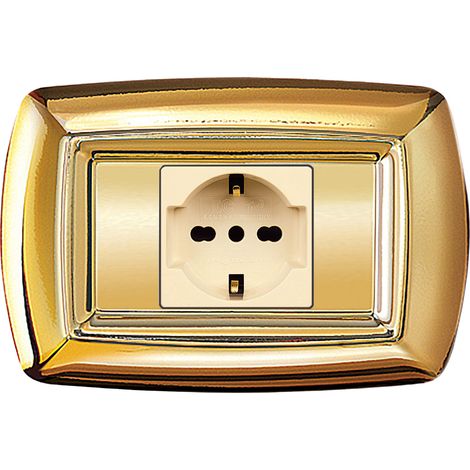 TONDO PLACCA MAGIC PLAST 1P SCHUKO ORO- ELETTROCANALI- 10,0 pz