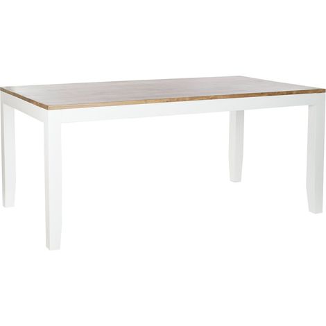 Table de salon Mango Acacia élégante pour intérieur chic - Blanc chaleureux avec touches de marron naturel (1/5)
