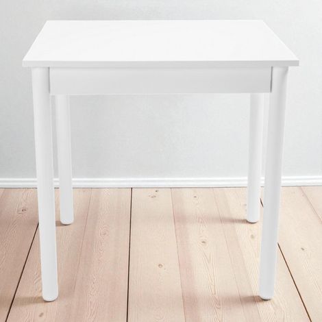 Tavolo fisso in legno con gamba Tonda RISTORANTE misura 80x80 BIANCO (1/5)