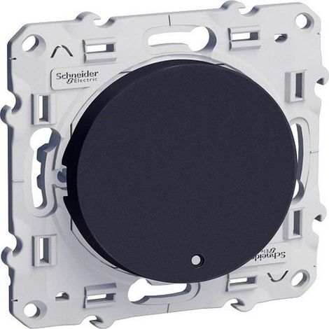 Schneider Electric – Interrupteur va-et-vient lumineux 10A – Voyant LED intégré – Aluminium – Montage encastré – IP21 – IK04 (1/2)