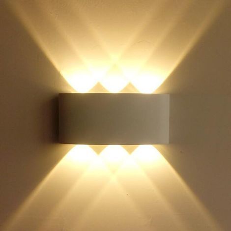 AIDUCHO Applique Murale Intérieur Led 6w Eclairage Extérieur Étanche Ip65 En Aluminium Lumière Up Down Spot Pour Chambre Salon Escalier Jardin Terrasse Patio Blanc Chaud (1/5)
