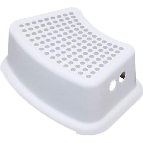 Tabouret Antidérapant pour Garçon et Filles et Toilettes, Petit Repose-Pieds en Plastique Blanc, Stable et Étanche, Patins Antidérapants, Portable et Léger, pour Salle de Bain à Domicile (1/5)