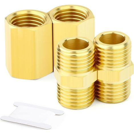 Juego de 4 racores de latón para manguera, acoplador de boquilla hexagonal de latón, manguera roscada macho BSP de 3/4" x 3/4", manguera roscada hembra BSP de 3/4" x 3/4". (1/5)