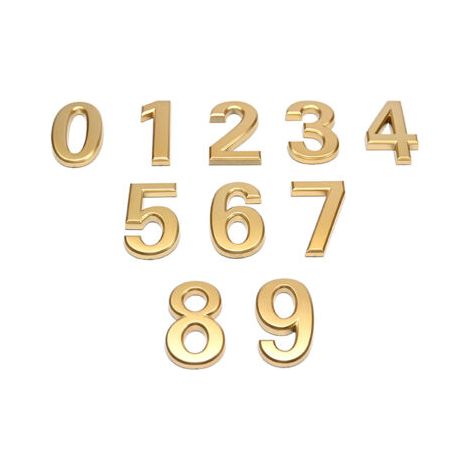 royaluxe-Numéro de porte 3D - 70 CM - Plastique premium brossé - Effet OR brillant - Adhésif extra fort - Numéro de porte, rue, maison (1/3)